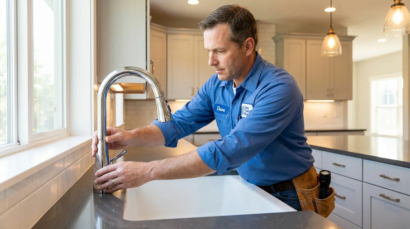 Kitchen faucet installation by Johns Plumbing LLC in Midland Park